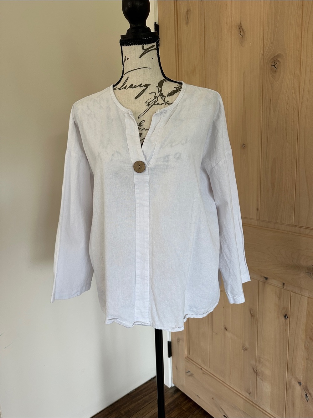 100% linen White Blouse